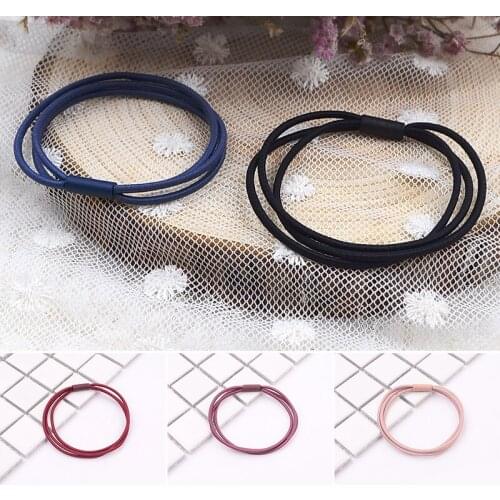 High Elastic Hair Ties Simple Multilayer Ponytail Holders Thick Curly Hair Rubber Band Multicolor for Women Men Girls SEC88