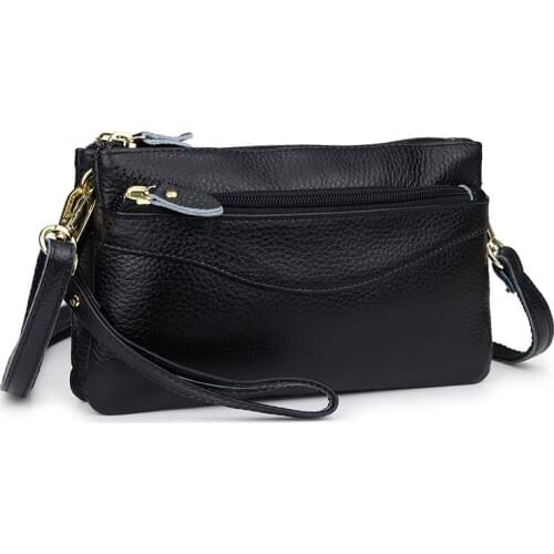 First Layer Cowhide Ladies Crossbody Bags Multi-Compartment Small Messenger Satchels Selling Square Leather Shoulder Handbags
