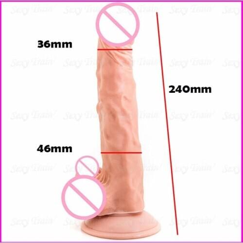 Sex products for women realistic penis cyberskin super huge big dildo ( 240*46mm) with suction cup dildo realistic rubber penis