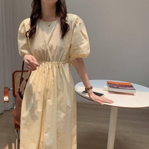 Womens Spring Summer Fashion Designer Brief Long Cotton Dress Female Chic Casual Loose Dress TB707