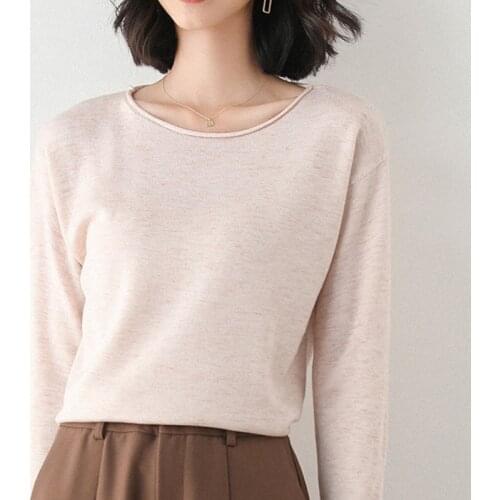 2020 Winter Sweater Womens round Neck Korean Style Loose Sweater Bottoming Sweater sweaters Women Clothes PINK