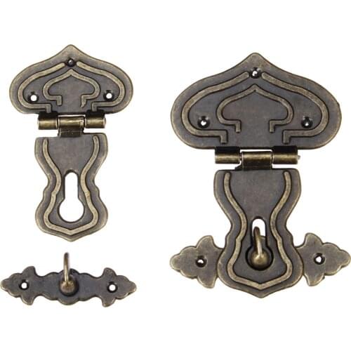 1pc Box Hasp Lock Catch Latches Antique Bronze Jewelry Box Case Vintage Furniture Gourd Clasp Buckle Lock Zinc Alloy Old Style