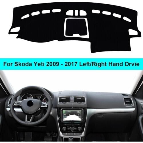 2 Layers Car Dashboard Cover Carpet Cape For Skoda Yeti 2009 - 2015 2016 2017 LHD Sun Shade Pad Carpet Dashmat Sun Shade Pad