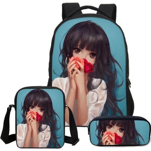 2020 VEEVANV School Bag Set 3D Cartoon Printed Backpack Children Combination Bookbag Fashion Anime School Backpack Daily Mochila