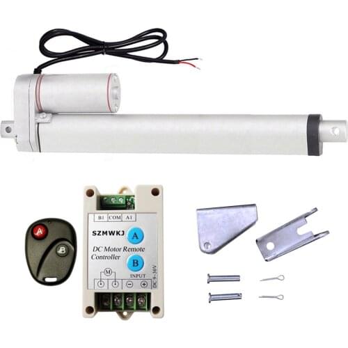 5.7mm/s Speed 300mm/12" Inch Stroke Linear Actuator 1500N/330lbs Load 12Volt DC Motor &Wireless Remote Controller & Brackets