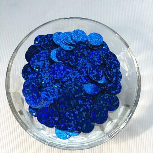 50g(2000pcs) 10mm Side Hole Royal Blue Laser Flat Round Loose sequins Paillette Sewing Wedding Craft Decoration Confetti