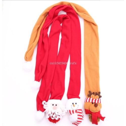50pcs Christmas Scarfs Santa Claus Snowman Elk Scarf Neckerchief for Children Women Men Christmas New Year Gift