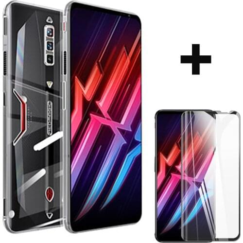 For Nubia Red Magic 6 Pro Case Transaprent Soft TPU Cover For ZTE Nubia Red Magic 6 Pro Funda Redmagic 6 Case + Screen Protector