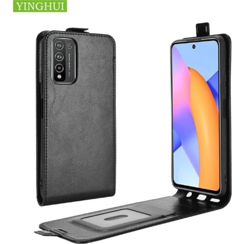 High Quality Vertical Protect Cover With Card Holder For Honor 9X Pro 10X Lite Flip Leather Silicone Magnetic Phone Case Bag