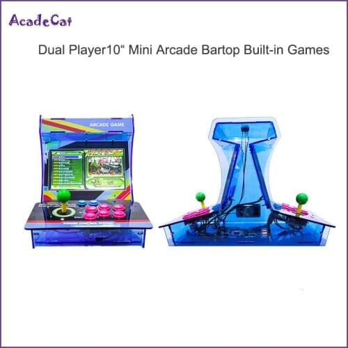 Dual screen 10 inch Mini Arcade Game Machine Video game 2player fighting Stick Built-in 6S 1388/2200 Classic Games Pandora box