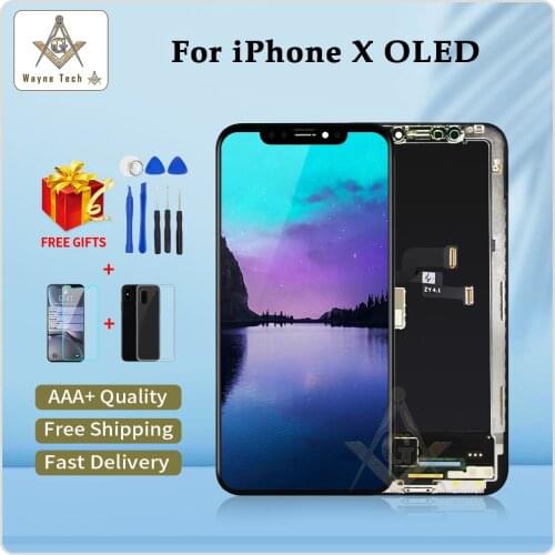 AAA Top Quality Pantalla For iPhone X OLED With 3D Touch Digitizer Assembly No Dead Pixel Display For iPhone x +Free Tools