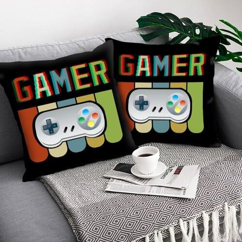Game Color Cushion Cover Keyboard Handle Throw Pillow Case Game Super Soft Short Plush Cushion Cover Home decoration Pillowcases