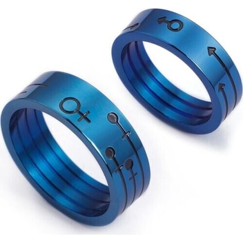 Classic blue titanium steel ring Couple models Wholesale stainless steel ring Jewelry
