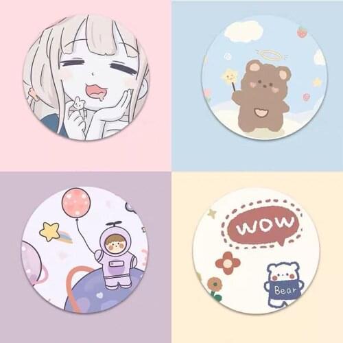 Kawaii Round Celestial Mouse Pad Soft Mat For Game Computer Cap Desk Mat Pads Non-Slip Rubbe PC Waterproof Office MousePad 22cm