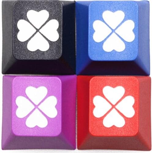 Novelty cherry profile dip dye sculpture pbt keycap Lucky clover for mechanical keyboard laser etched r1 1x purple red blue