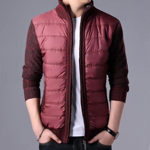 New Arrival Autumn Winter Mens Thick Sweater Coat Male Parkas Patchwork Sweatercoat Zipper Cardigans Sweater Man Jacket