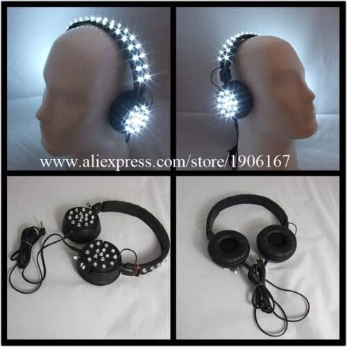 New Design Led Luminous Illuminate Growing Bar DJ Magic Light Voice Control LED Headset Headphone Festive Party Supplies