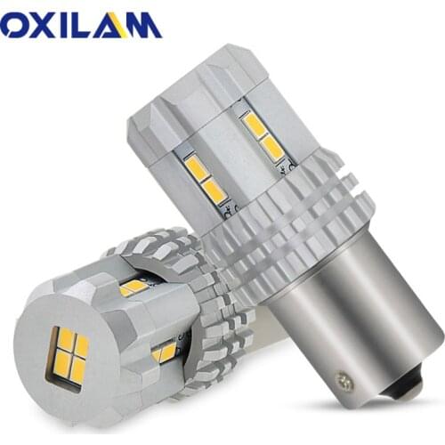 OXILAM 2Pcs P21W LED 1156 7506 BA15S LED Bulbs DRL Car Lights Turn Signal Reverse Running Light R5W 12V Automobiles Driving Lamp