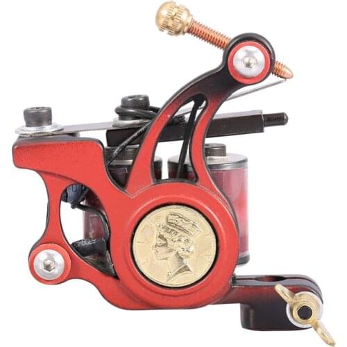 Professional 10 Warp Coil Tattoo Machine Skull Fire Pattern Tattoo Gun Shader Liner Rotary Microblading Pen Permanent Makeup Gun