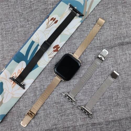 For Apple Watch 6 SE 40mm 44mm series 5 4 3 38mm 42mm band Milanese loop Woven Stainless Steel strap for iwatch se bands women