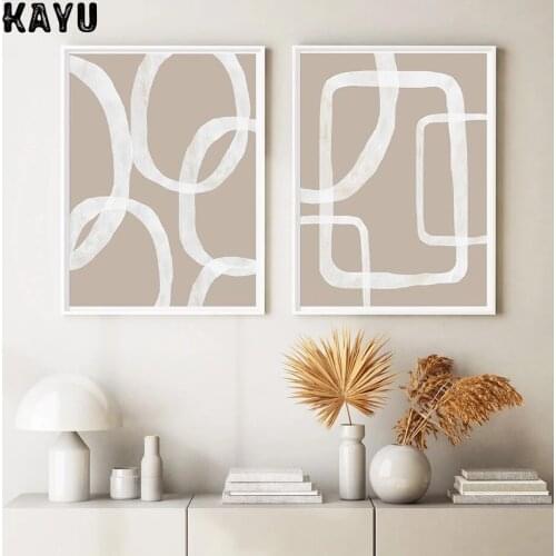 Trendy Abstract Brush Beige Background Wall Art Canvas Painting Posters And Prints Picture for Living Room Corridor Home Decor