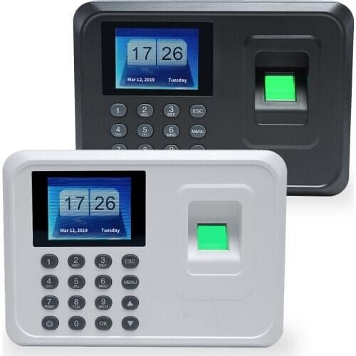 A5 Biometric Fingerprint Password Attendance Machine with 2.4 inch LCD Screen Employee Management Time Clock Attendance Clock