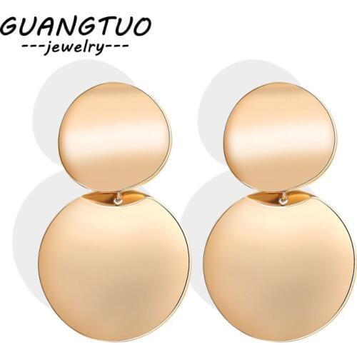 American & European Geometric Round Glossy Dangle Earrings For Women Fashion Ear Jewelry Minimalism Drop Brincos Gift EB2136