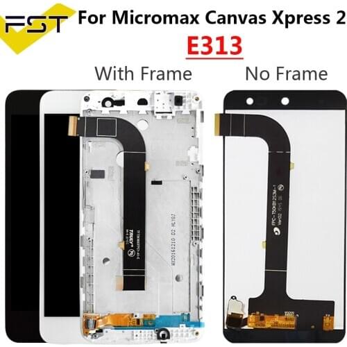 5.0'' For Micromax Canvas Xpress 2 E313 LCD Display With Touch screen digitizer LCD Assembly With Frame For Micromax E313
