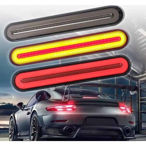 2PCS Sequential Turn Signal Lights for Car Auto 3 In1 Neon Directional LED Lamp Trailer Truck Additional Brake Tail Light