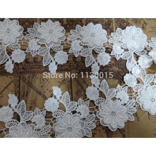 2yards White Flower Lace Trim Width 11cm Garment Decoration Wedding Dress Lace Trimming DIY Craft Wedding Veil Lace Trim