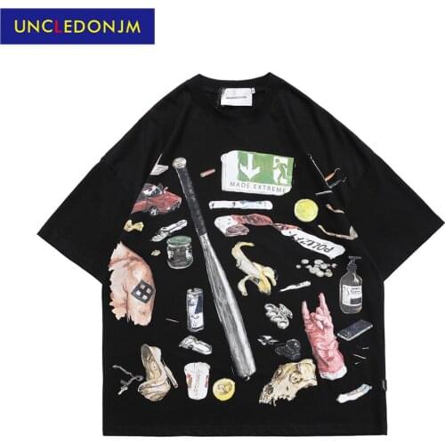 2021 Graffiti graphic t shirts streetwear Hip Hop short sleeve t-shirt men oversized t shirt men tops tee ME-2105