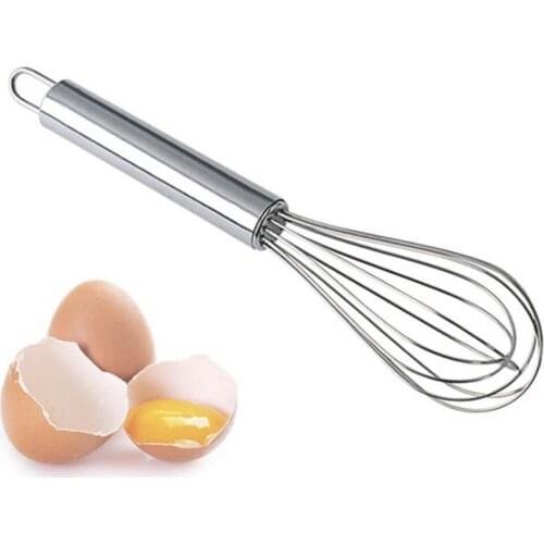 8 inch Stainless Steel Egg Beater Hand Whisk Mixer Handle Wire Whisk Butter Whisk Kitchen Baking Cooking Gadgets