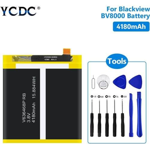 4180mAh Phone Battery V636468P For Blackview BV8000 Battery for Blackview BV8000 pro Bateria Accumulator Large Capacity + Tools