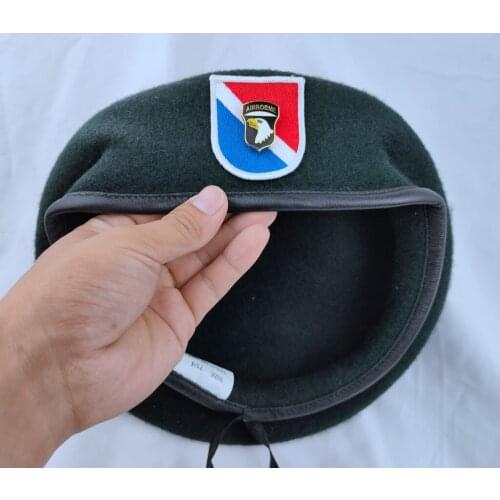 United States Us Army 11th Special Forces Group Wool Blackish Green Beret & 101ST AIRBORNE DIVISION EAGLE INSIGNIA Military Hat