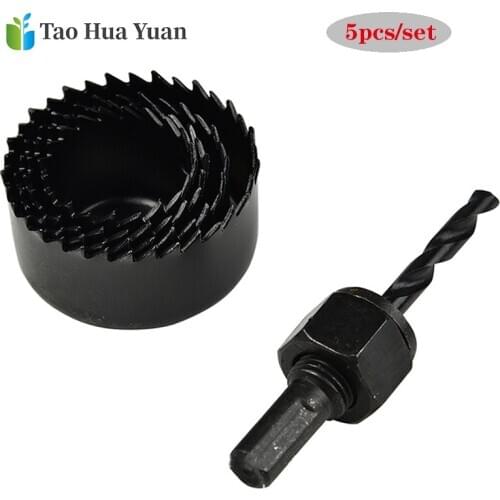 5pcs 31-52mm Bi-Metal Wood Hole Saws Bit For Woodworking DIY Wood Cutter Drill Bit DIY Tool Accessories Tao Hua Yuan Tools Set A