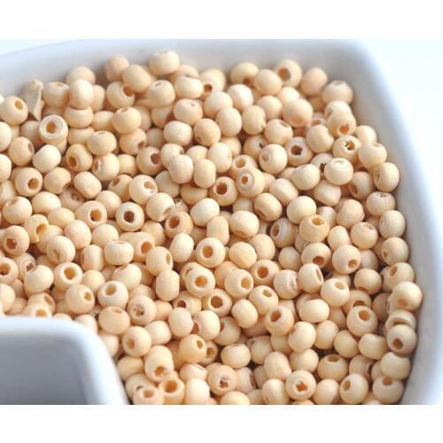 Natural Round Ball Wooden Spacer Beads For Jewelry making DIY 4mm 3000pcs MT0029