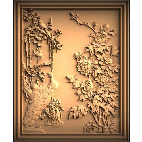 Flower birds view 3D STL Model for CNC Router Carving Machine Artcam aspire_home decoration
