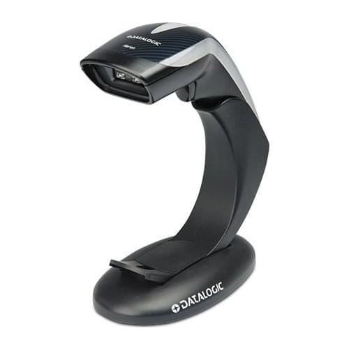 Datalogic Heron HD3430, 2D USB Kit Black Area Imager, Green Spot, HD3430-BKK1S USB Cable, Autosense Flex Stand