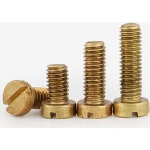 10-50pcs/lot DIN84 Brass cheese head slotted screw M1.2 M1.4 M1.6 M2 M2.5 M3