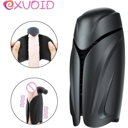 EXVOID 10 Mode Slicone Vibrator Penis Trainer Delay Ejaculation Sex Toys for Men Gay Penis Exercise Male Masturbator Vibrator
