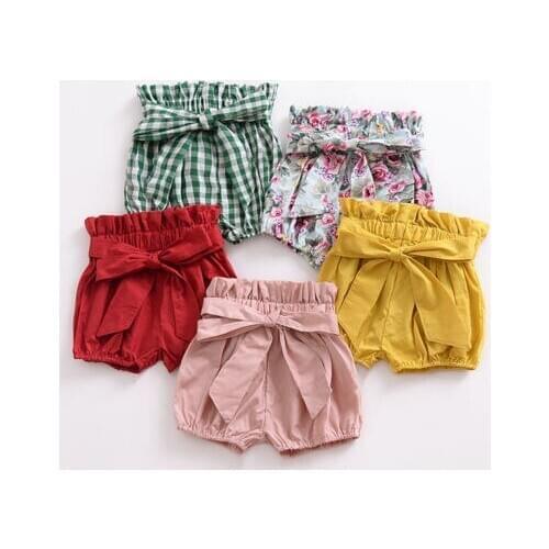 FOCUSNORM New Fashion Toddler Bowknot Baby Girl Shorts PP Cotton Pants Nappy Diaper Covers Bloomers