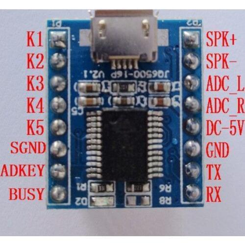 5pcs/lot 32Mbit JQ6500 Voice Module MP3 module High quality MCU Serial port control One-on-one 5 way control Music IC Module