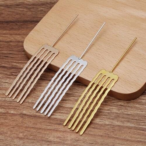 10pcs/lot 15*50mm Vintage Hair Comb Hair Clips Insert Metal Comb Hair Accessories For Women