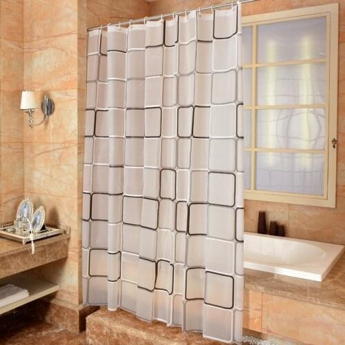 Checkered PEVA Bathroom Shower Curtain Environmental Toilet Door Curtain Shower Curtains Waterproof Mildew Proof Bath Curtain