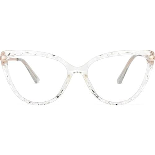 Zeelool Trendy Crystal Oversized Cat Eye Glasses with Clear Lens for Women OT652438