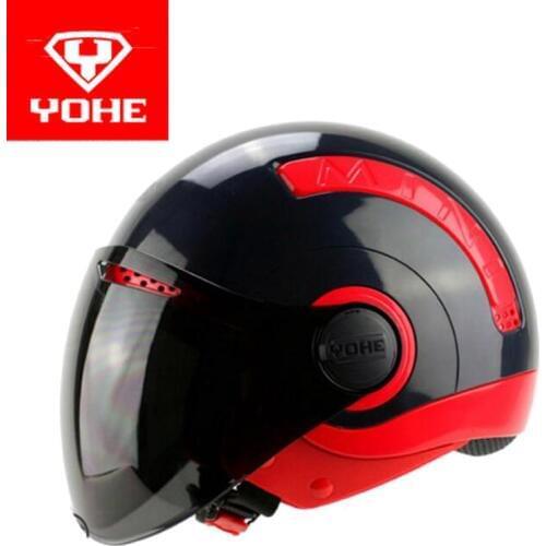 2019 Summer New YOHE Half Face motorcycle helmet MINI half face Electric bicycle motorbike helmets made of ABS PC lens M L XL