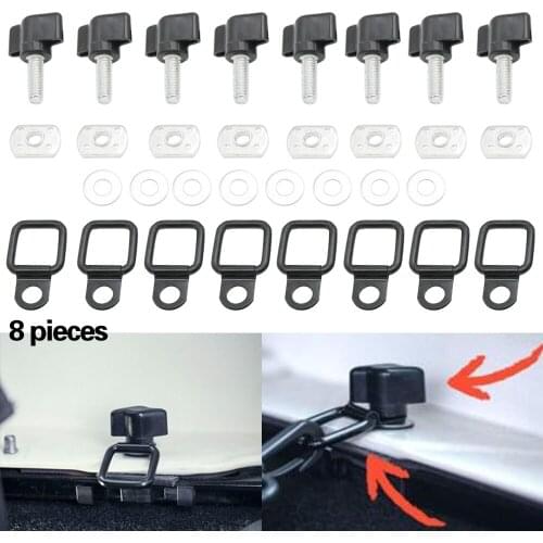 Hard Top Quick Removal Fastener Thumb Screw & Tie-Down D-Rings set of 8 Kit for Jeep Wrangler YJ TJ JK Sports/Sahara 1995-2016