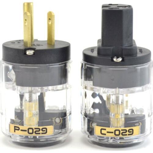Pair P-029/C-029 Audio US Standard Version Supply Power Plug HIFI IEC Connector