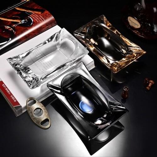 Cigarloong cigar ashtray 3 colors European style creative glass windproof household personality ashtray with gift box CLG-21DT3