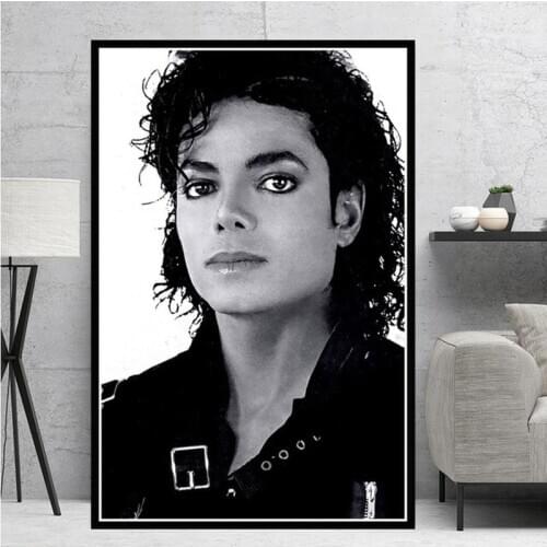 Michael Jackson Posters and Prints Classical Dancer Singer Portrait Canvas Painting Black and White Wall Paintings Frameless